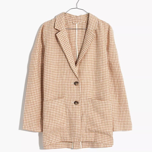 Madewell Jackets & Blazers - Linen Dorsey Blazer in Gingham Check